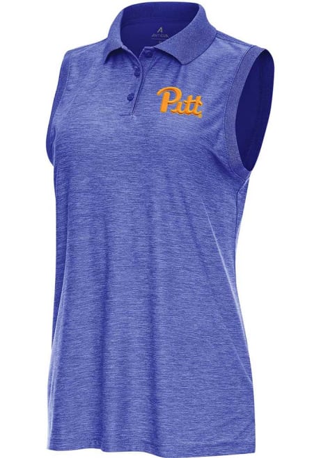 Womens Pitt Panthers Blue Antigua Recap Polo Shirt