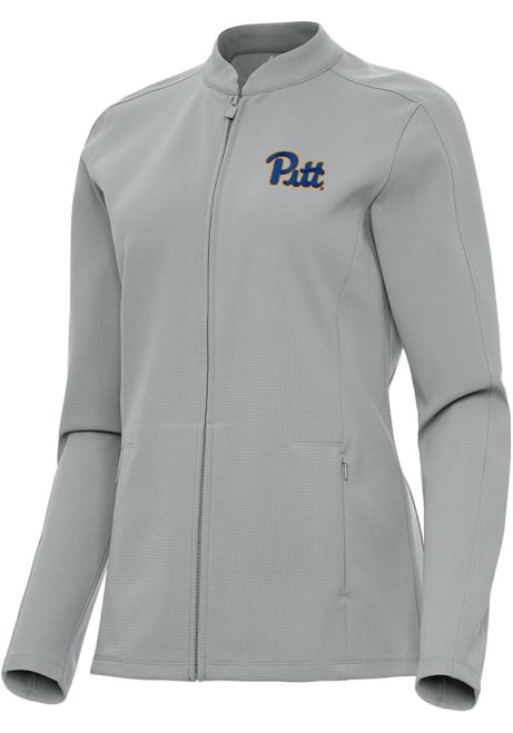 Womens Pitt Panthers Grey Antigua Regard Light Weight Jacket