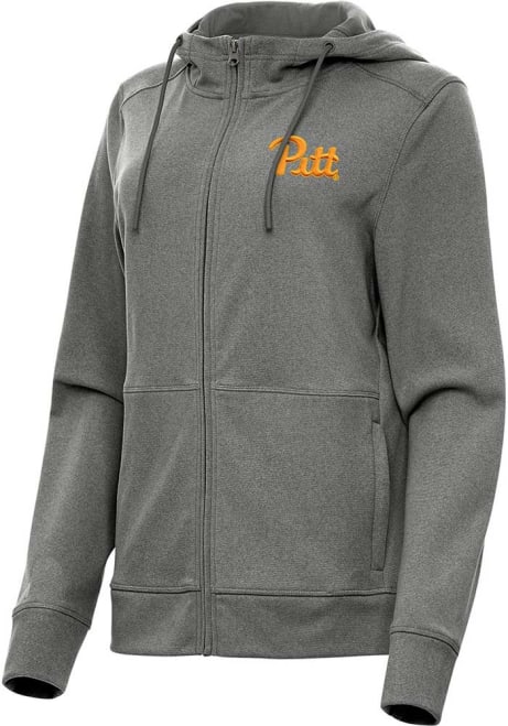 Womens Pitt Panthers Black Antigua Seeker Light Weight Jacket