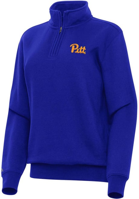 Womens Pitt Panthers Blue Antigua Victory Qtr Zip