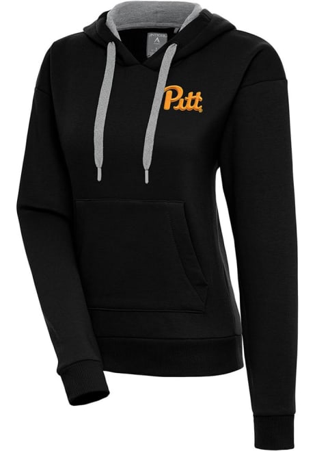 Womens Pitt Panthers  Antigua Victory Hooded Sweatshirt