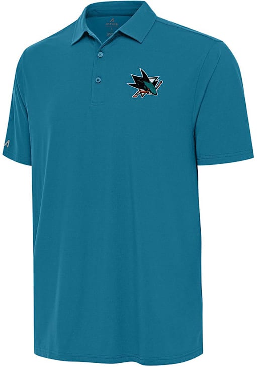 Antigua San Jose Sharks Mens Era TEAL Short Sleeve Polo 1330046436