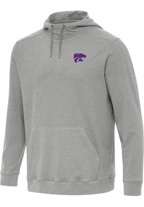 Mens K-State Wildcats Grey Antigua Cloud Hooded Sweatshirt