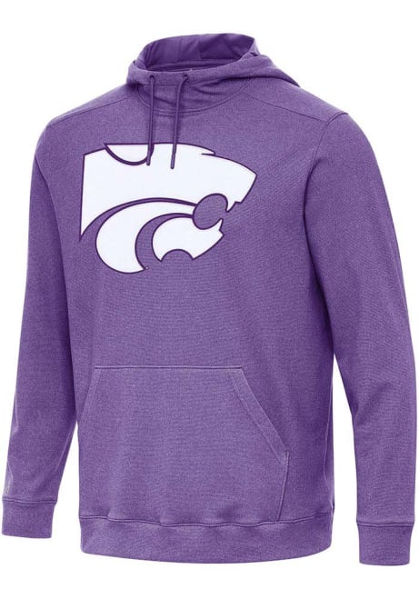 Mens K-State Wildcats Purple Antigua Full Front Cloud Hooded Sweatshirt