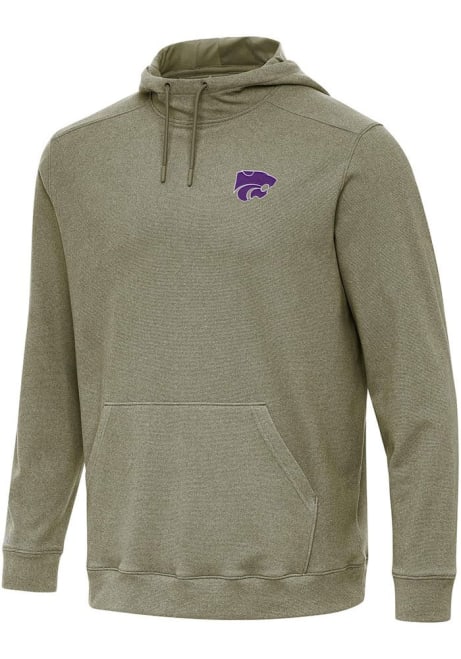 Mens K-State Wildcats Olive Antigua Cloud Hooded Sweatshirt