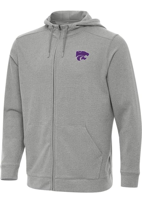 Mens K-State Wildcats Grey Antigua Effortless Light Weight Jacket