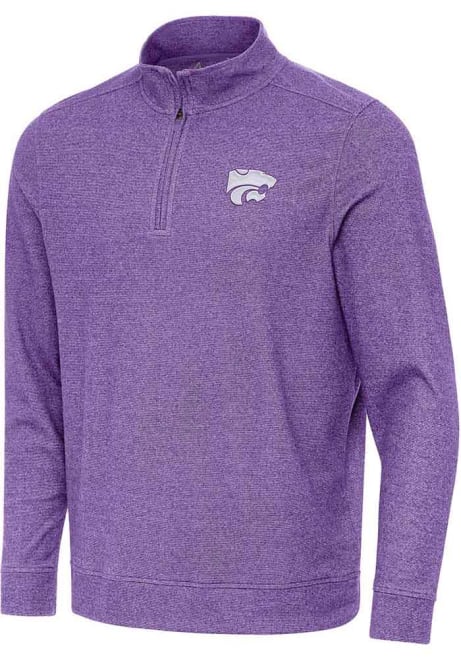 Mens K-State Wildcats Purple Antigua Subtle Qtr Zip Pullover