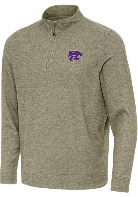 Mens K-State Wildcats Olive Antigua Subtle Qtr Zip Pullover