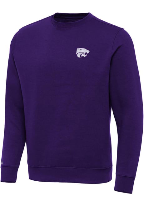 Mens K-State Wildcats Purple Antigua Victory Crew Sweatshirt