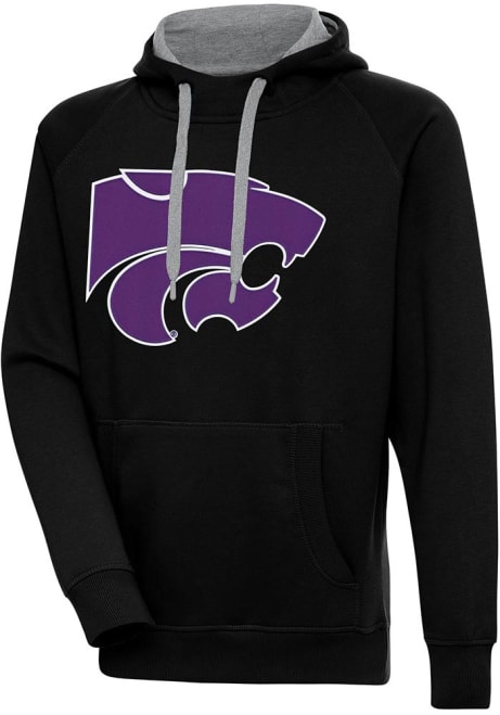 Mens K-State Wildcats  Antigua Full Front Victory Hooded Sweatshirt