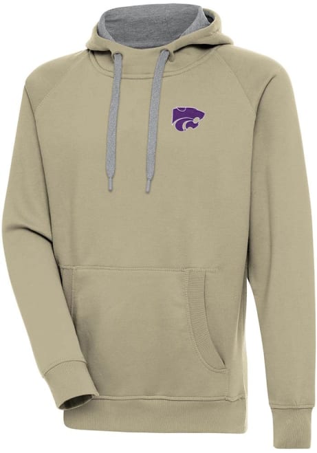 Mens K-State Wildcats Khaki Antigua Victory Hooded Sweatshirt