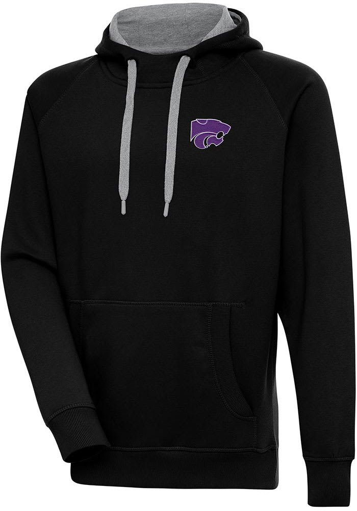 Black K State Wildcats Antigua Mens Victory Big and Tall Hooded Sweatshirt