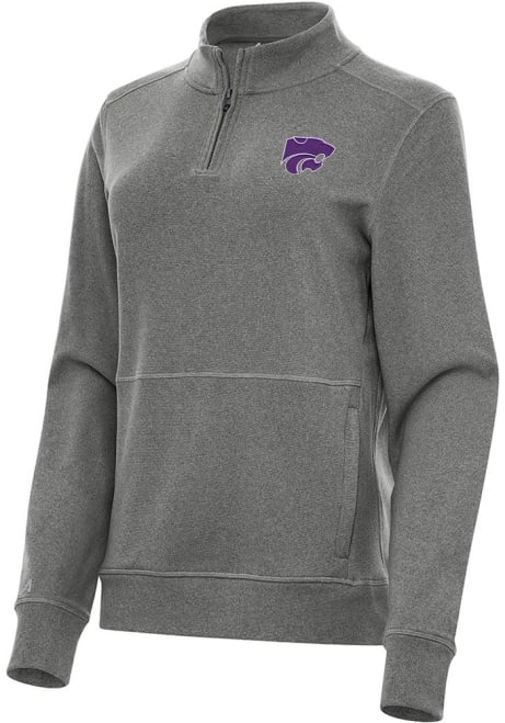 Womens K-State Wildcats Black Antigua Crush Qtr Zip