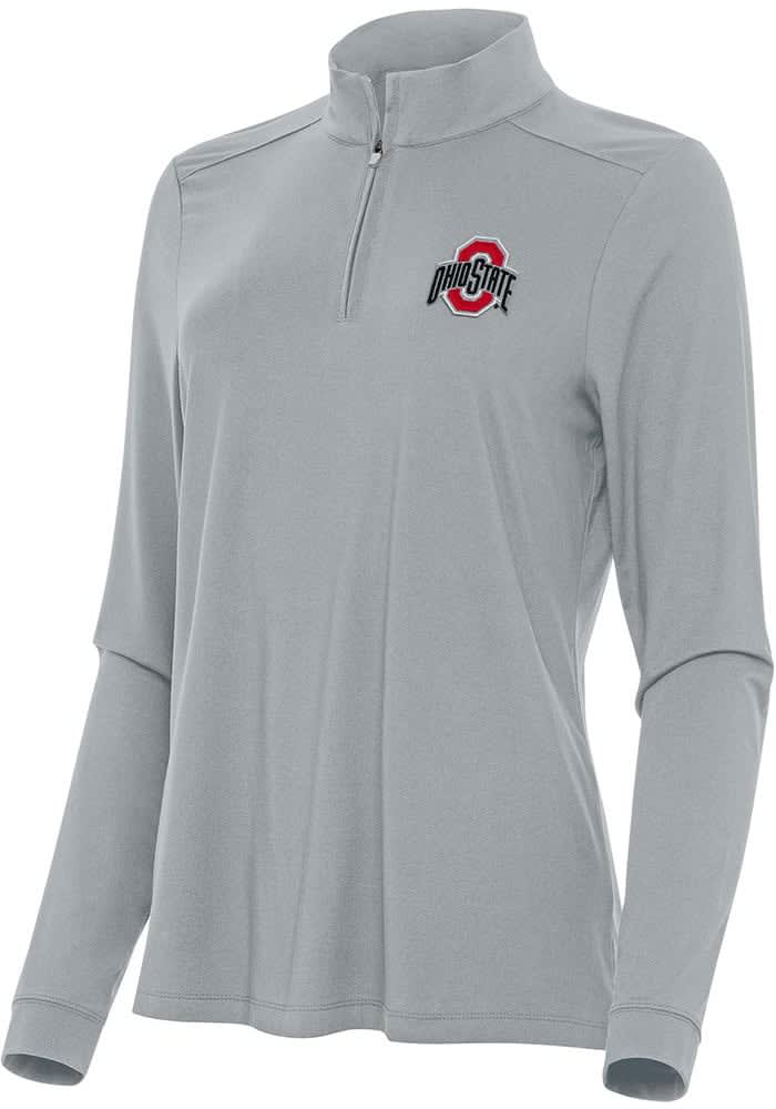 Ohio State Buckeyes Antigua Womens SKYSCRAPER Intent Long Sleeve Qtr Zip