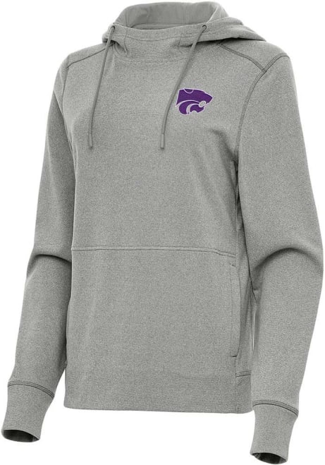 Womens K-State Wildcats Grey Antigua Justice Hooded Sweatshirt