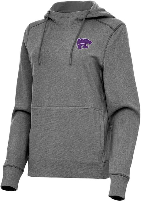 Womens K-State Wildcats Black Antigua Justice Hooded Sweatshirt