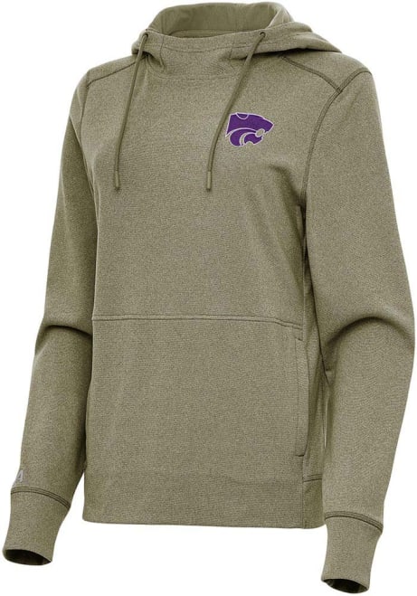 Womens K-State Wildcats Olive Antigua Justice Hooded Sweatshirt