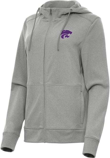 Womens K-State Wildcats Grey Antigua Seeker Light Weight Jacket