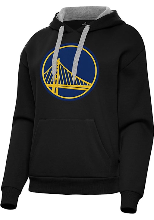 Antigua Golden State Warriors Womens Full Front Victory Hoodie BLACK