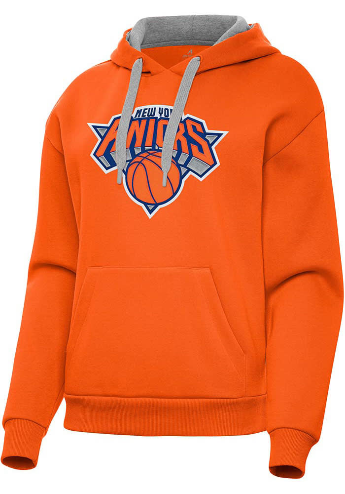 Antigua New York Knicks Womens Full Front Victory Hoodie - MANGO