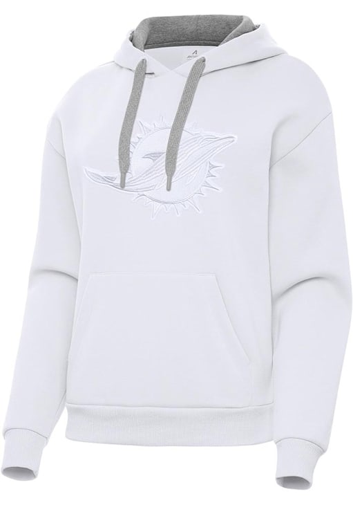 Women's Antigua White Miami Dolphins Victory Pullover