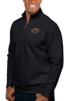 Main image for Antigua Minnesota Wild Mens Black Gambit Long Sleeve 1/4 Zip Pullover