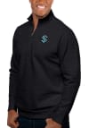 Main image for Antigua Seattle Kraken Mens Black Gambit Long Sleeve 1/4 Zip Pullover