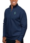 Main image for Antigua Seattle Kraken Mens Navy Blue Gambit Long Sleeve 1/4 Zip Pullover