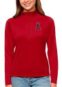 Los Angeles Angels Womens Antigua Tribute 1/4 Zip Pullover - Red