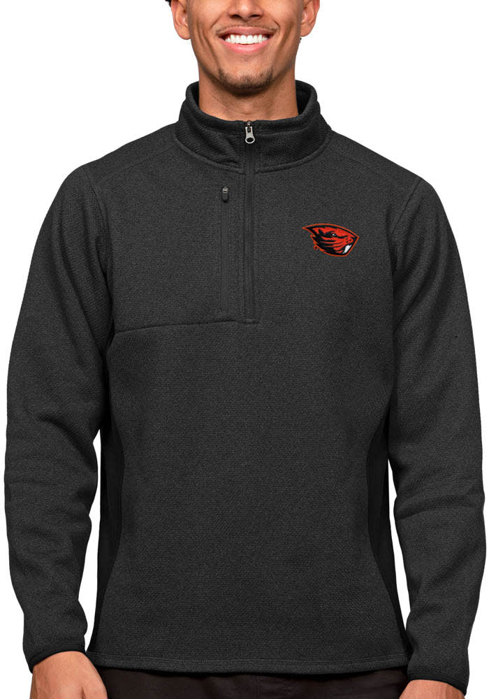 Antigua Oregon State Beavers Mens Course Pullover - BLACK