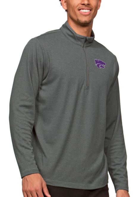 Mens K-State Wildcats Charcoal Antigua Epic 1/4 Zip Pullover