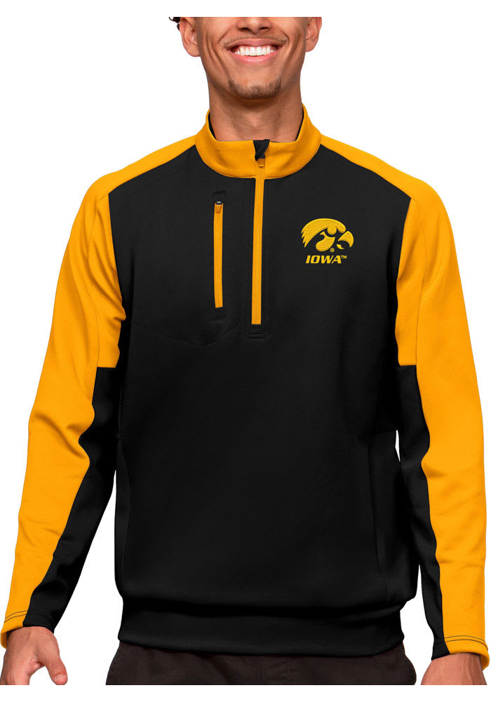 Aya⭐️ Antigua Iowa Hawkeyes Mens BLACK/GOLD Team Pullover - 133009096