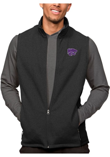 Mens K-State Wildcats Black Antigua Course Vest