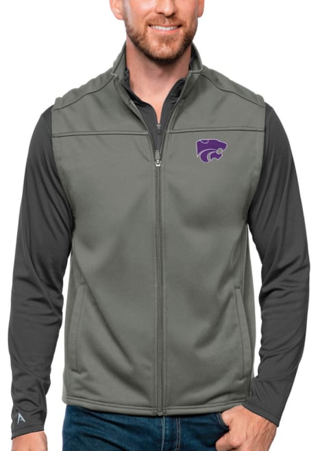 Mens K-State Wildcats Grey Antigua Links Golf Vest