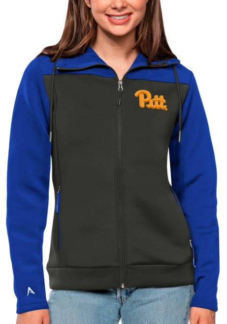 Womens Pitt Panthers Blue Antigua Protect Medium Weight Jacket