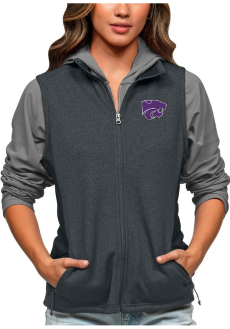 Womens K-State Wildcats Charcoal Antigua Course Vest