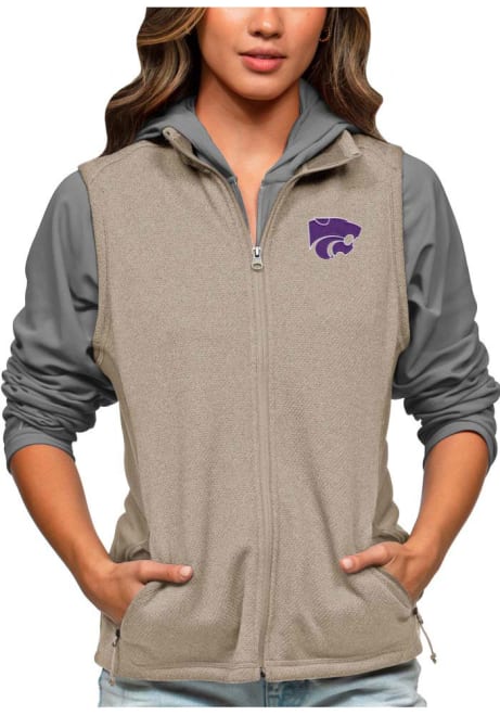Womens K-State Wildcats Oatmeal Antigua Course Vest