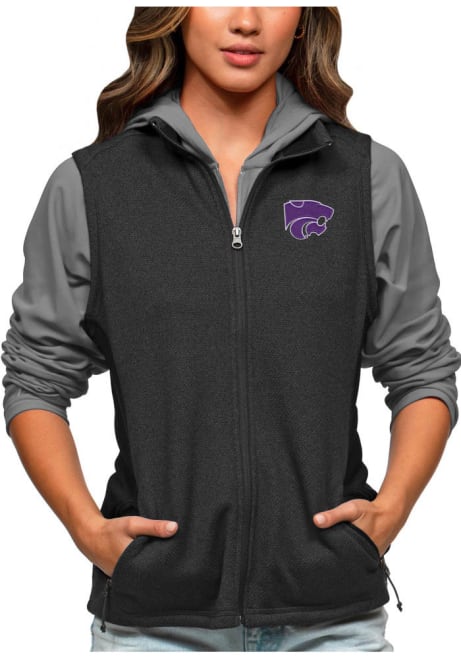 Womens K-State Wildcats Black Antigua Course Vest