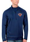 Main image for Antigua New York Knicks Mens Blue Generation Long Sleeve Qtr Zip Pullover