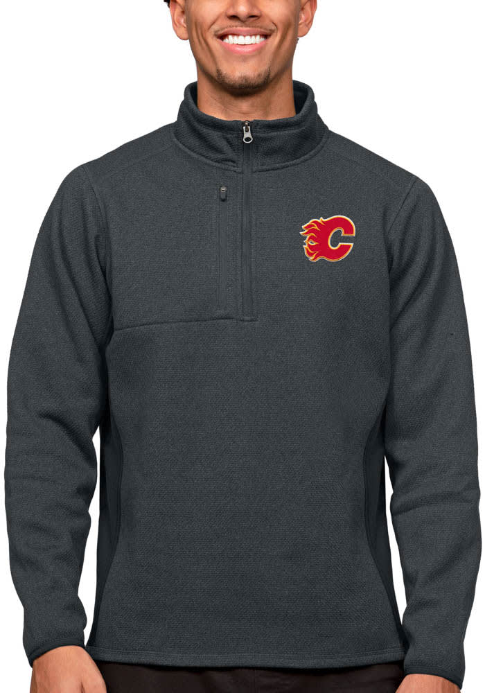 Antigua Calgary Flames Mens Course Pullover - CHARCOAL