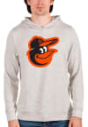 Main image for Antigua Baltimore Orioles Mens Oatmeal Absolute Long Sleeve Hoodie