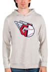 Main image for Antigua Cleveland Guardians Mens Oatmeal Absolute Long Sleeve Hoodie