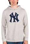 Main image for Antigua New York Yankees Mens Oatmeal Absolute Long Sleeve Hoodie