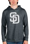 Main image for Antigua San Diego Padres Mens Charcoal Absolute Long Sleeve Hoodie