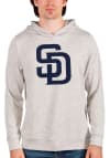 Main image for Antigua San Diego Padres Mens Oatmeal Absolute Long Sleeve Hoodie