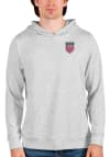 Main image for Antigua USMNT Mens Grey Absolute Long Sleeve Hoodie