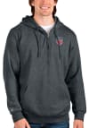 Main image for Antigua USMNT Mens Charcoal Action Long Sleeve 1/4 Zip Pullover