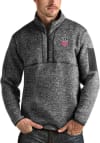Main image for Antigua USMNT Mens Grey Fortune Long Sleeve 1/4 Zip Pullover