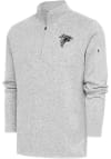Main image for Antigua Atlanta Falcons Mens Grey Metallic Logo Fortune Long Sleeve 1/4 Zip Pullover