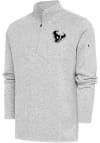 Main image for Antigua Houston Texans Mens Grey Metallic Logo Fortune Long Sleeve 1/4 Zip Pullover